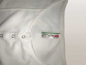 Button Design Plain White Top