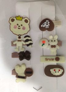 Cute Hair Clips - Set Of 8 Pcs