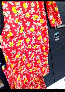 Floral Kurta Set Red♥️