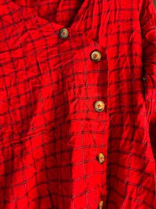 Nuon By Westside Red Checked Mini Dress