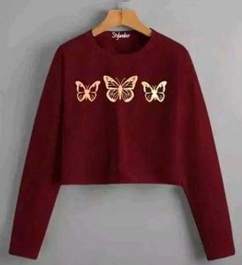 Butterfly Print Crop Top