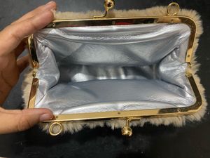 Fuzzy Sling Clutch Bag