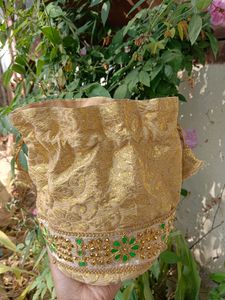 Golden Colour Potli Bags For Indian Traditional