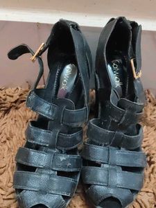 Black Catwalk Gladiator Heels