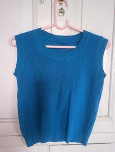 Blue Knit Tank Top