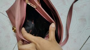 Pink Quilted Crossbody Bag