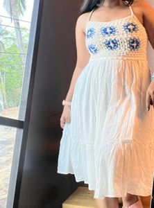 White Crochet Beach Dress