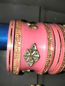 Pink Bridal Chura Set