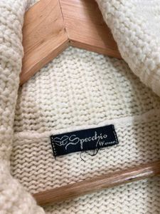 B2G2 🎁 Pinterest Cream Knit Cowl Neck Sweater C