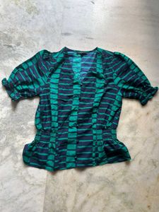 Chemistry Striped Peplum Top