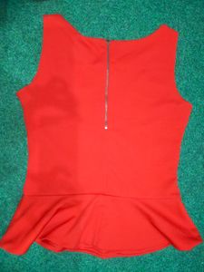 Chic Red Peplum Top (Sleeveless Women&#39;s Fashion)