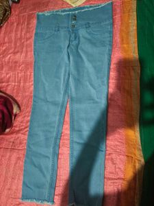 Blue High-Waisted Jeans