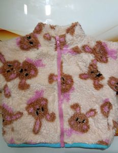 Cute Bear Print Fleece Jacket