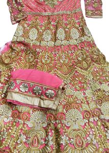 Fish Cut Type Long Frock Pink Colour