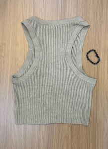 New H&amp;M Nude Ribbed Top