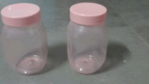 Cute  Pastel Pink Lid Jars (Set of 2)