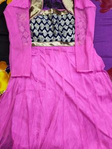 Pink &amp; Blue Ethnic Gown