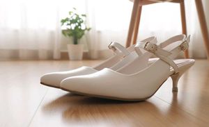 White Slingback Heels