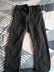 Solid Black Denim Pants