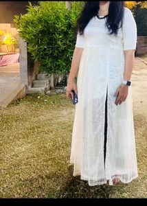 Elegant Ivory Pearl Embellished Dress