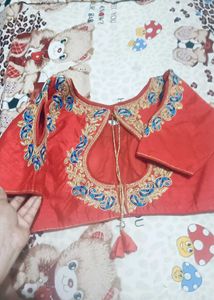 Red Embroidered Blouse