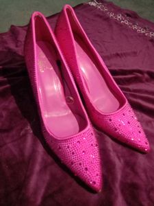 Pink Rhinestone Heels