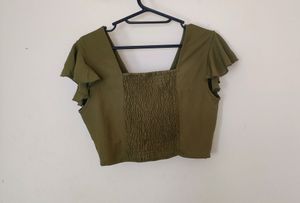 Olive Crop Top