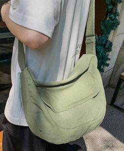 Olive Green Canvas Messenger Bag