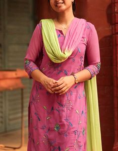 Pink Embroidered Kurta Set