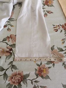 Round Neck Golden Kurta And White Pjama