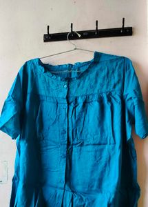 Teal Embroidered Top