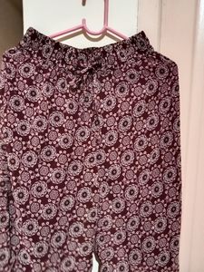 Printed Maroon Pallazzo