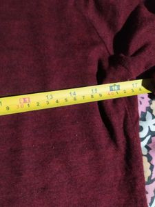 Burgundy Embroidered winter Kurta with ponchoo