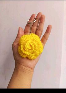 Handmade Crochet Rose keychain