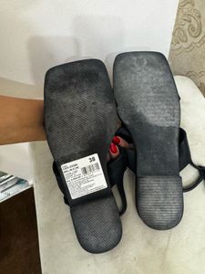 Chic Black Woven Sandals