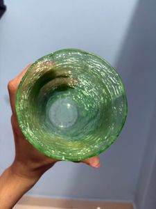 antique Green Crackle Glass
