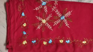 ❤RED JEORGETTE SAREE WITH JARI WORK❤