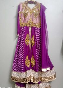 Purple Colour Sharara