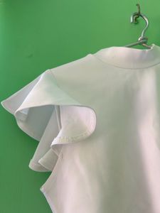 White Bodysuit Ruffled Sleeve Top