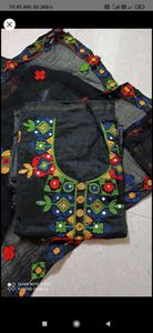 new unstitched dress material all over embroidery,