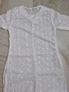 White Embroidered Kurti