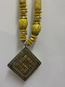 Yellow Beaded Jewelry Set
