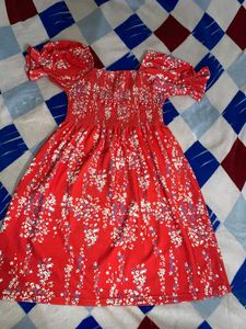 Red FLORAL summer Dress.
