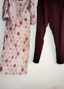 Women's Floral Kurti with Pants