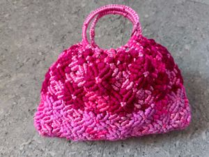 Pink Macrame Handbag