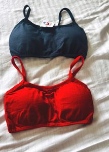2 Pcs Women's Nylon, Spandex & Cotton Padded Bra