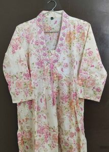 New Unused PureCotton Embroidery Aline Suit
