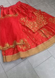 Owmen , Girls Beautiful Red Colour Lehanga