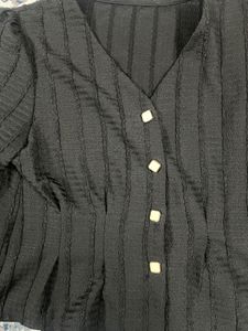 Elegant Black Button-Down Top