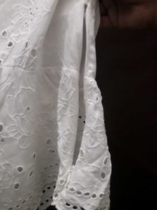 Zara White Eyelet Blouse